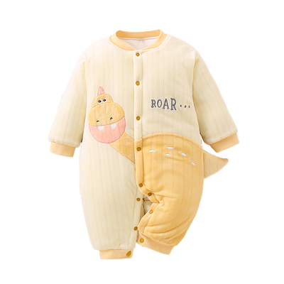 婴儿衣服加绒宝宝连体棉衣秋冬季