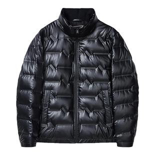 【商场同款】才子立领羽绒服男2024冬季新款保暖休闲黑色短款外套