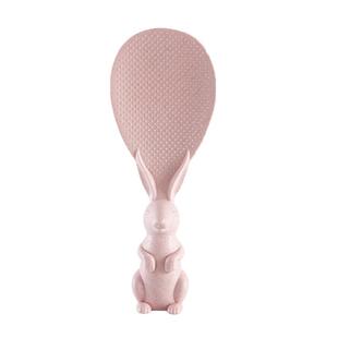 可立式米饭勺厨房小麦秸秆餐具创意日式站立饭铲可爱小兔子饭勺