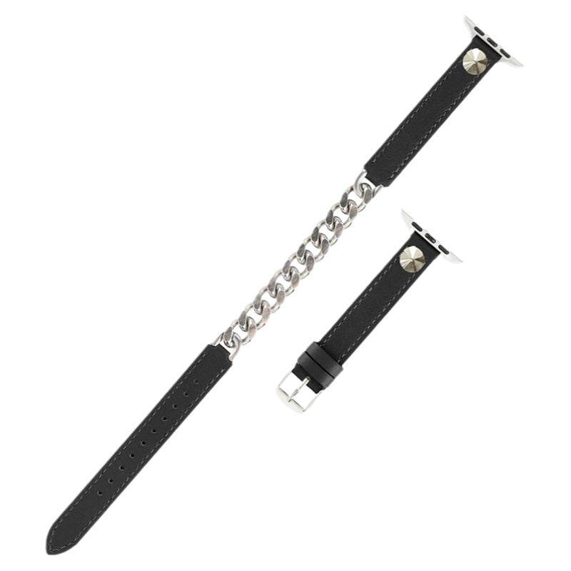 铆钉真皮双圈链条适用iwatch表带
