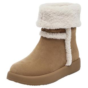 大东中筒雪地靴女款2026新款冬季厚底棉鞋两穿翻筒加绒保暖棉靴子