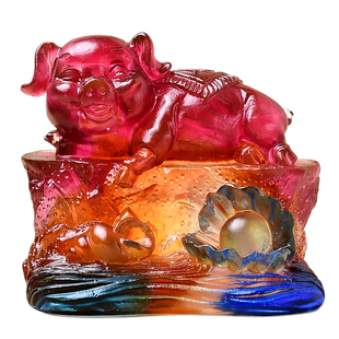 2026年宋韶光属猪吉祥物珠联璧合摆件客厅办公室招财琉璃吊坠装饰