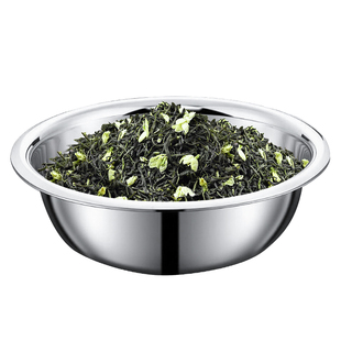 散装茶叶不锈钢称茶盘茶庄神器激光雕刻茉莉花卷茶片茶厂挑拣使用