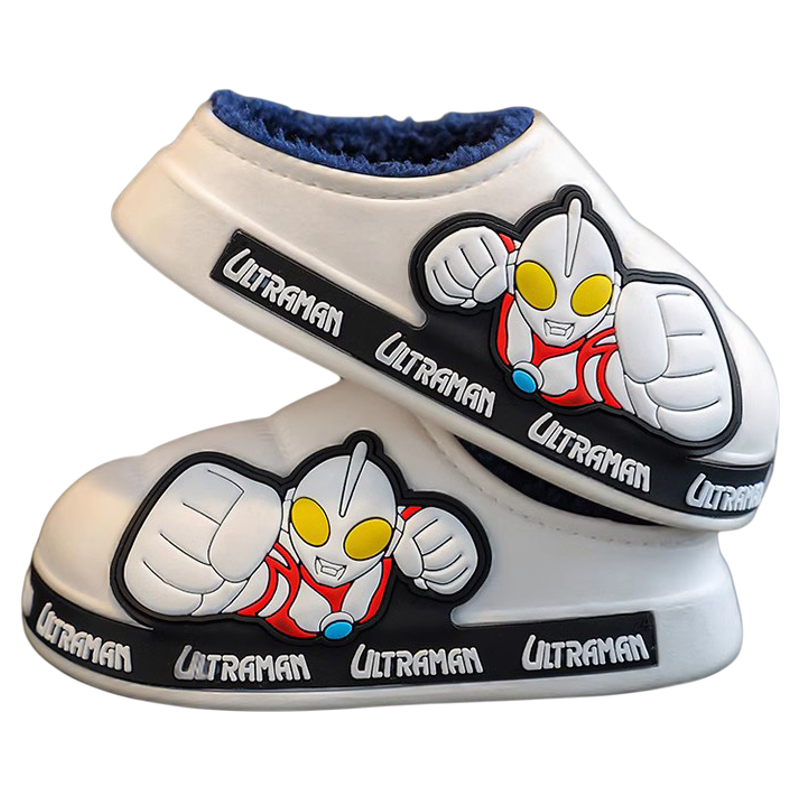 正品奥特曼儿童棉拖鞋男童秋冬2024新款防水室内居家防滑保暖棉鞋
