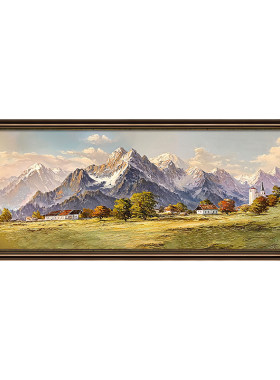 背有靠山沙发后面背景墙挂画
