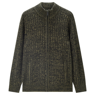 佐丹奴可机洗针织衫男装加厚针织开衫复古立领针织外套男01054783