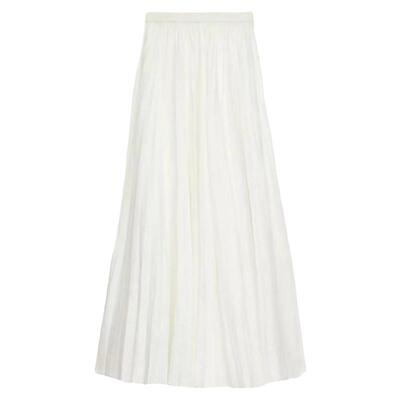 真丝欧根纱百搭百褶裙