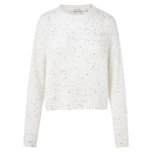 朗姿圆领套头设计感亮片针织衫优雅时尚通勤风毛衣2026年春季新款