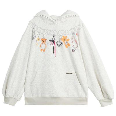 凯莉欧KEIKO时髦印花连帽卫衣