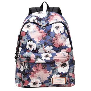 Bansusu.ins大容量印花双肩包女韩版潮休闲背包中学生书包旅行包