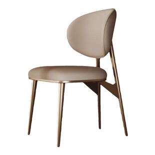 轻奢餐椅意式家用简约小户型靠背椅子高级感设设计师不锈钢洽谈椅