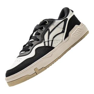 李宁休闲鞋男鞋冬季新款COMMOM 80S经典板鞋舒适黑白运动鞋子男款