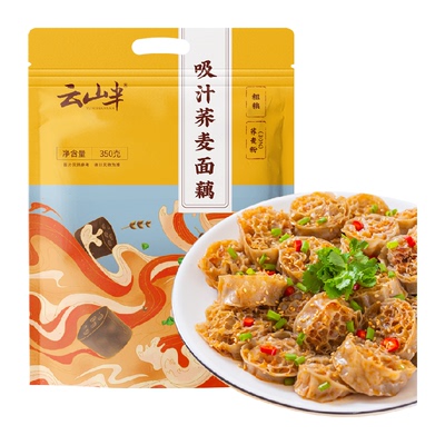 云山半荞麦面藕免煮粗粮熟食350g