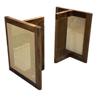 奥坎巴花实木大板桌脚家用原木桌子腿三脚支架茶桌茶台脚架书桌腿