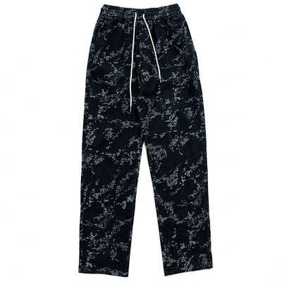 烦恼的Octopusl国潮提花水洗牛仔裤美式嘻哈直筒宽松秋季长裤子男