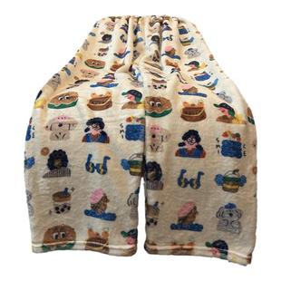 加长版高个子170cm睡裤女珊瑚绒秋冬季宽松遛弯裤加绒加厚家居裤