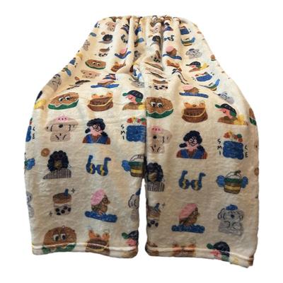 加长版高个子170cm睡裤女珊瑚绒秋冬季宽松遛弯裤加绒加厚家居裤