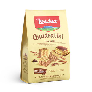 Loacker莱家进口威化饼干解馋零食小吃休闲食品提拉米苏味110g