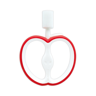 日本EDISON爱迪生乳牙刷苹果造型宝宝手握式训练牙刷360度6个月起