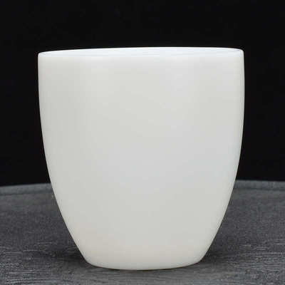 德化原矿素烧羊脂玉白瓷茶杯茶具简约品茗杯主人杯陶瓷定制刻字