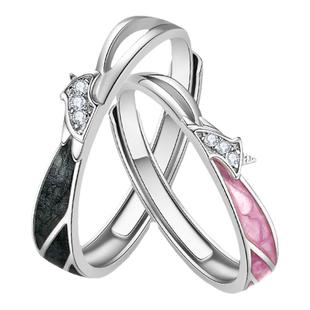 vana独角兽情侣戒指纯银开口对戒轻奢小众新款爆款生日礼物送女友