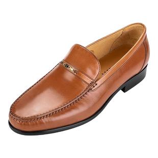 Satchi沙驰男鞋新款商务正装舒适套脚头层牛皮舒适休闲皮鞋