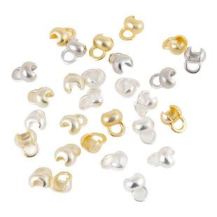 包18k金开口包扣定位珠手链串珠收尾扣材料diy配件项链固定半月扣