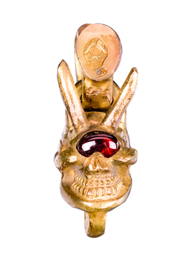 stoplight全金红眼双点骷髅吊坠