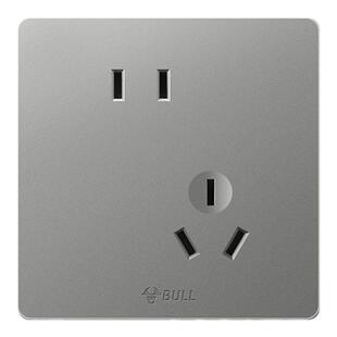 公牛插座旗舰墙壁开关插座官方面板暗装斜五孔插座86型5孔G12灰