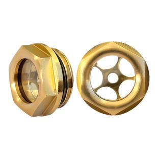 油镜油窗视镜铜压机旋入式圆形油标真空泵气泵空液油位观察孔窥镜