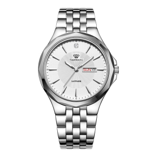 天王表送爸爸腕表双日历真钻情侣男女款妈妈礼物钻石石英手表3611