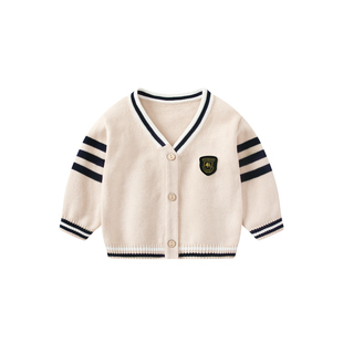 宝宝外套春装男童薄款针织衫上衣儿童春季线衣洋气开衫婴幼儿衣服