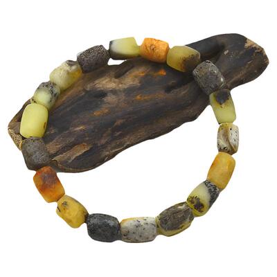 波罗的海琥珀天然未抛光男士手链