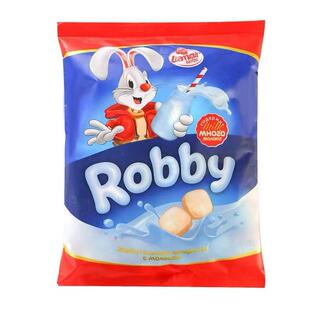 俄罗斯进口Robby罗比兔奶糖喜糖年货零食浓香糖果牛奶糖独立袋装