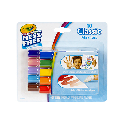 绘儿乐Crayola神奇显彩系列十色迷你水彩笔不脏手