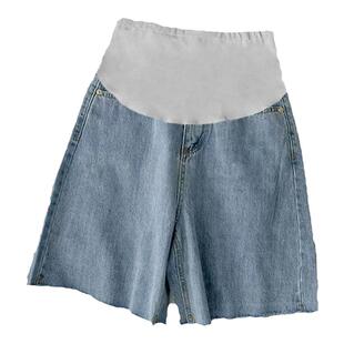 婧麒孕妇短裤夏季薄款外穿五分牛仔裤子孕期不勒肚子女托腹孕妇装