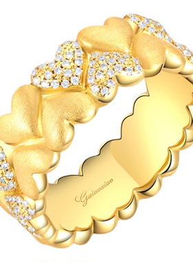 气质高级简约百搭拉丝爱心戒指