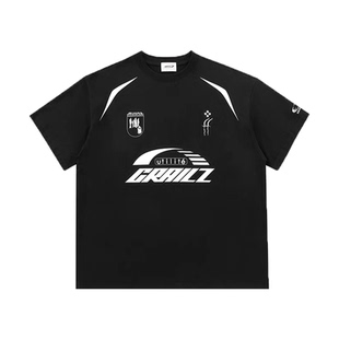清仓！GRAILZ 联名款夏季美式高街字母印花圆领短袖宽松T恤男女