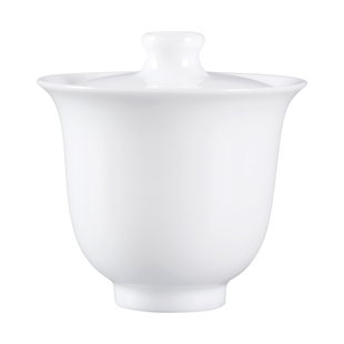 潮汕小号盖碗80毫升羊脂玉瓷薄胎功夫茶冲两杯试茶品茶专用三才碗