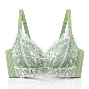 润微大胸显小内衣女蕾丝薄款舒适调整型防下垂收副乳全罩杯文胸罩