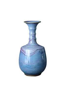 刘永召煤烧竹节瓶摆件钧瓷