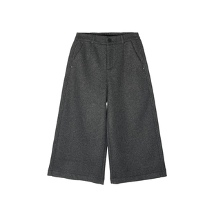 小个子报恩裤!~醋酸羊毛休闲裤女秋冬新加绒宽松慵懒八分阔腿裤