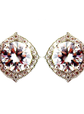 超闪克拉微镶锆石菱形花边项链