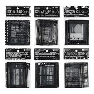 印记收集PET贴纸复古胶片黑白菲林摄像谷美咕卡拼贴DIY相框边框