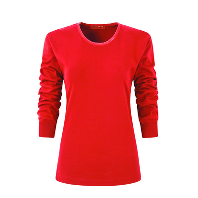 100%纯棉老年人秋衣秋裤红色套装