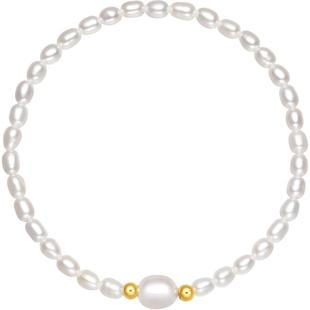 周六福18K金珍珠手串女流莹优雅精致时尚小米珠送女友新年礼物