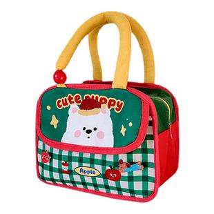 可爱小狗保温袋便当包上班族学生便携手提饭盒包加厚铝箔保温餐包
