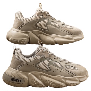 贵人鸟男鞋2026新款冬季透气网面运动鞋子男士复古厚底老爹鞋男款