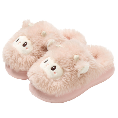 卡通儿童棉拖鞋女童亲子加绒保暖
