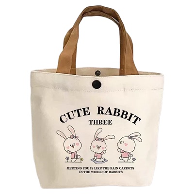 新款小熊帆布包女士手提包